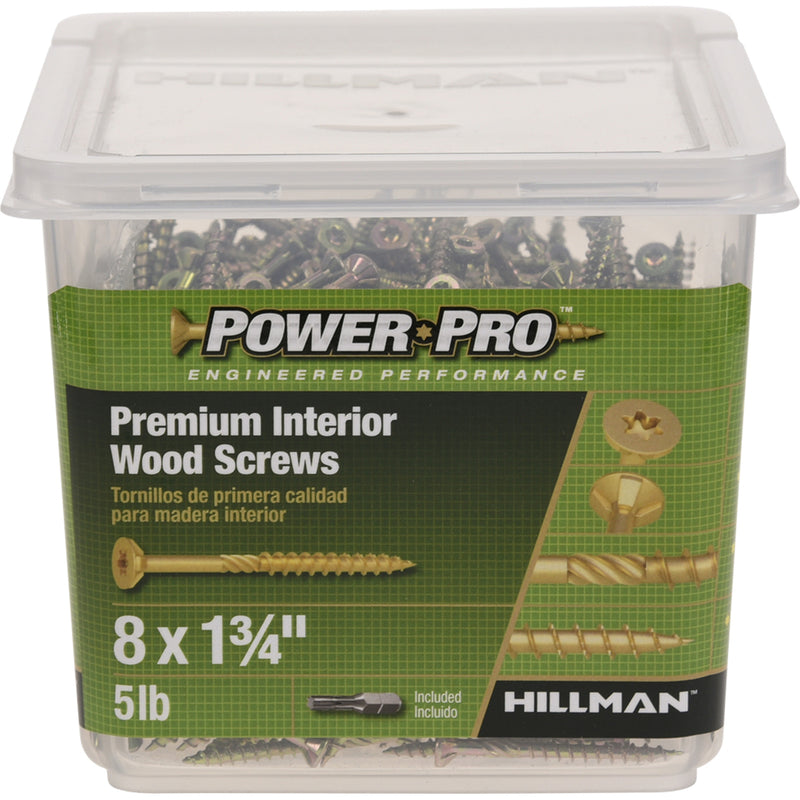 Hillman Power Pro No. 8 X 1-3/4 in. L Star Wood Screws 5 lb