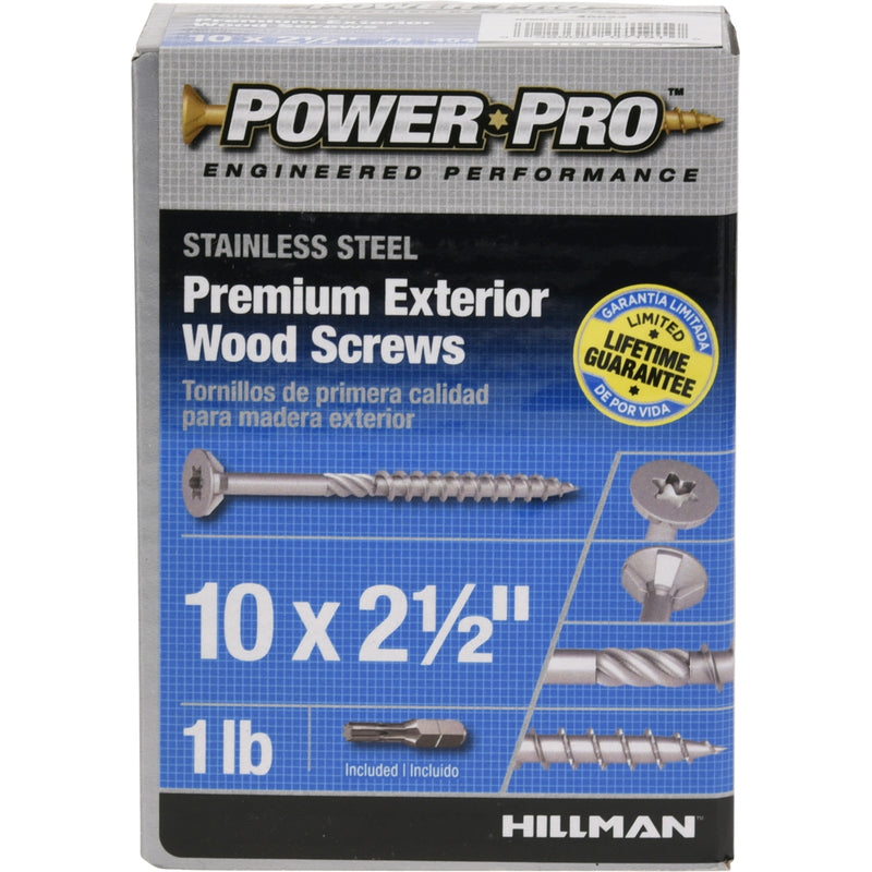 Hillman Power Pro No. 10 X 2-1/2 in. L Star Flat Head Exterior Deck Screws 1 lb