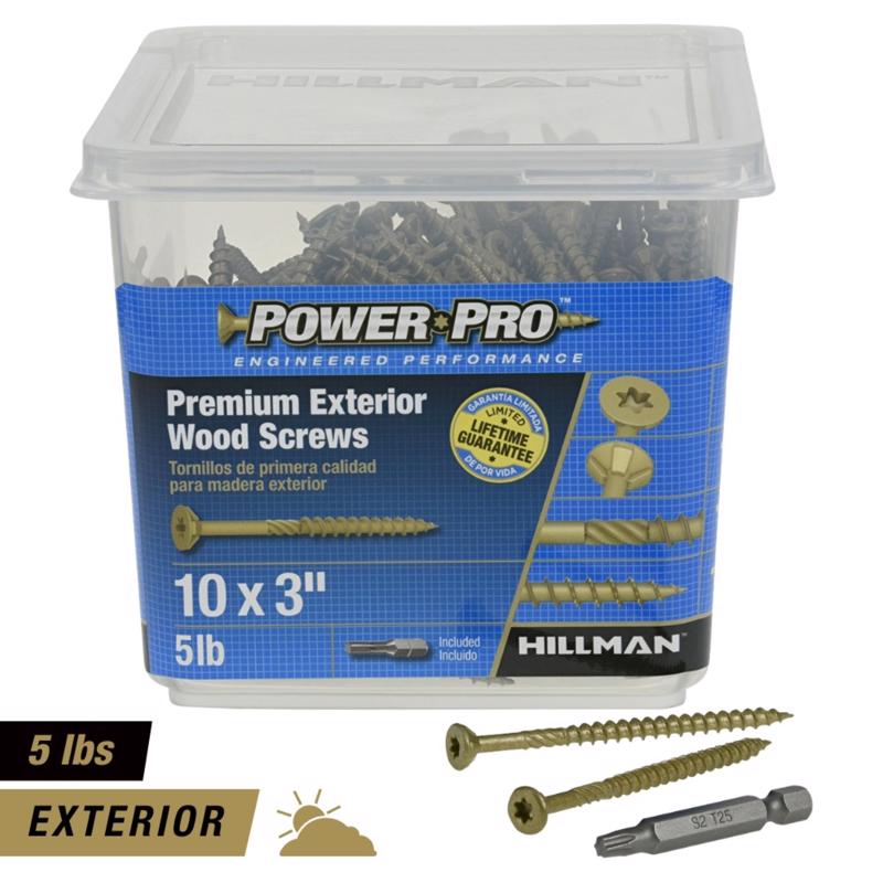 Hillman Power Pro No. 10 X 3 in. L Star Flat Head Exterior Deck Screws 5 lb