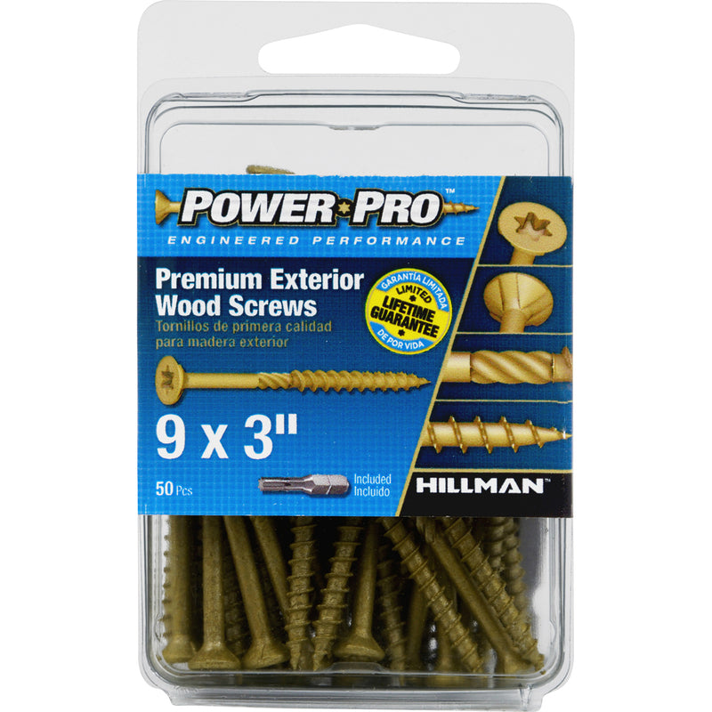 Hillman Power Pro No. 9 X 3 in. L Star Flat Head Exterior Deck Screws 50 pk