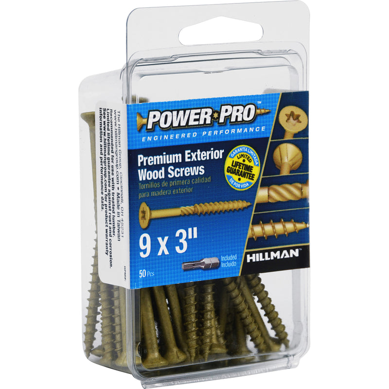 Hillman Power Pro No. 9 X 3 in. L Star Flat Head Exterior Deck Screws 50 pk