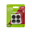 PAD FELT3/4CRCL BRN CD12