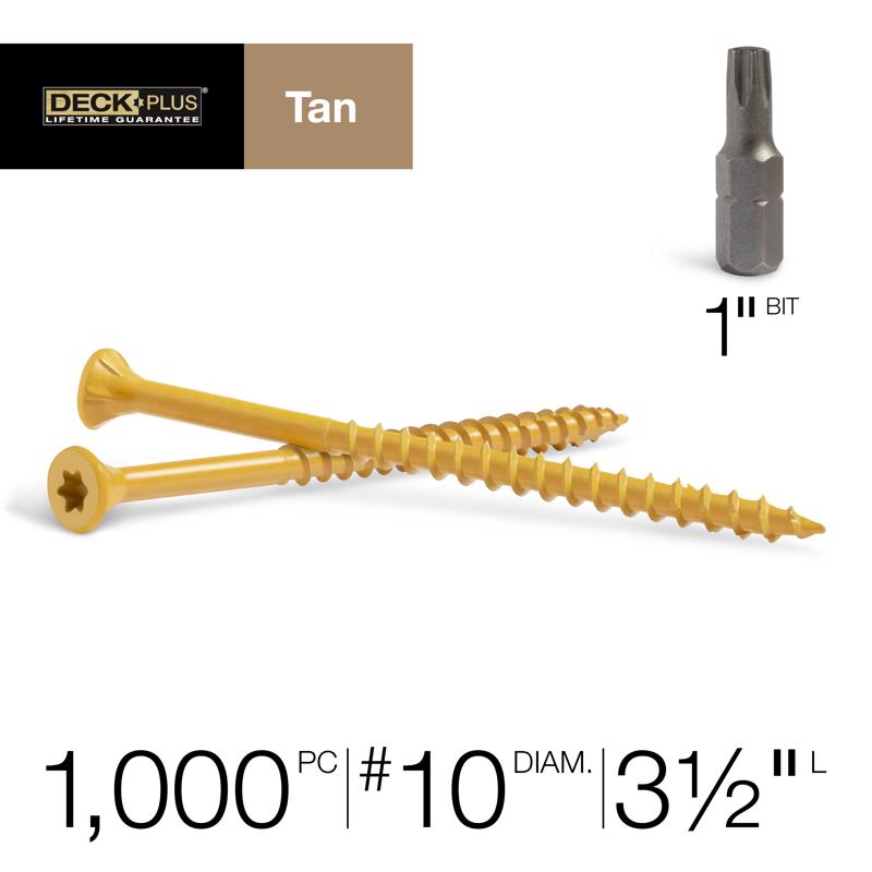 Deck Plus No. 10 X 3-1/2 in. L Tan Star Flat Head Exterior Deck Screws 25 lb
