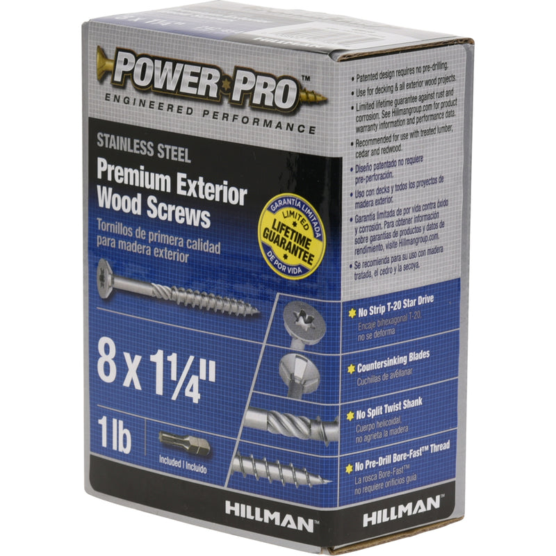 Hillman Power Pro No. 8 X 1-1/4 in. L Star Flat Head Exterior Deck Screws 1 lb