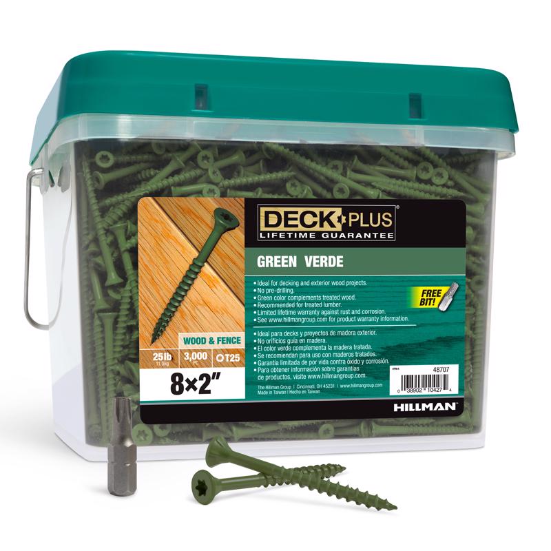 Deck Plus No. 8 X 2 in. L Green Star Flat Head Exterior Deck Screws 25 lb