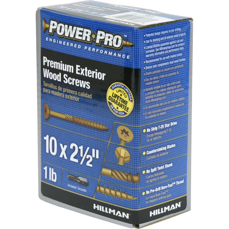 Hillman Power Pro No. 10 X 2-1/2 in. L Star Flat Head Exterior Deck Screws 1 lb