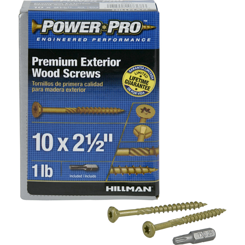 Hillman Power Pro No. 10 X 2-1/2 in. L Star Flat Head Exterior Deck Screws 1 lb