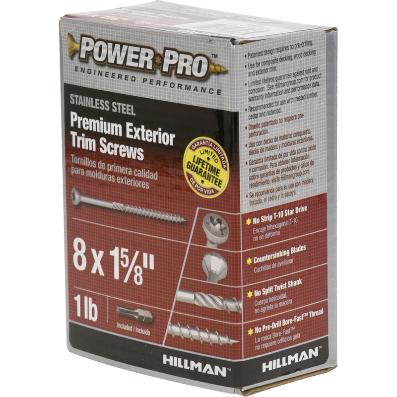 Hillman Power Pro No. 8 X 1-5/8 in. L Star Trim Screws 1 lb