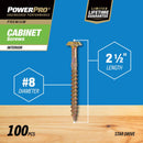 Hillman Power Pro No. 8 X 2-1/2 in. L Star Cabinet Screws 1 lb