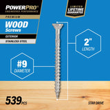 Hillman Power Pro No. 9 X 2 in. L Star Flat Head Exterior Deck Screws 5 lb