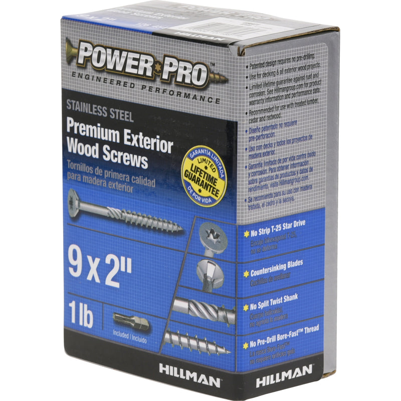 Hillman Power Pro No. 9 X 2 in. L Star Flat Head Exterior Deck Screws 1 lb