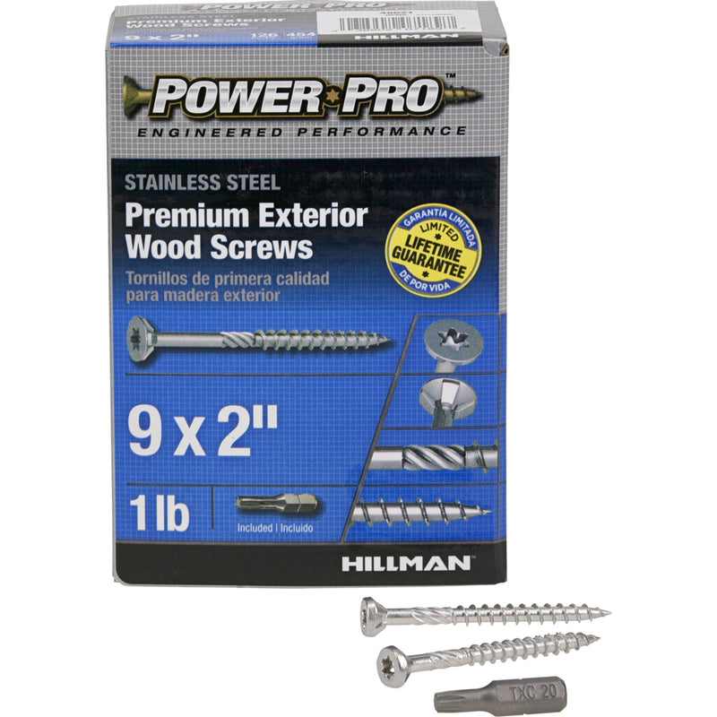 Hillman Power Pro No. 9 X 2 in. L Star Flat Head Exterior Deck Screws 1 lb