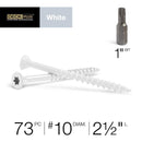 Deck Plus No. 10 X 2-1/2 in. L White Star Flat Head Exterior Deck Screws 1 lb