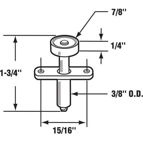 Prime-Line Mill White Steel Guide Wheel 2 pc