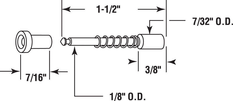 Prime-Line Gray Aluminum Window Latch 7/16 in. W X 1-1/2 in. L 25 pk