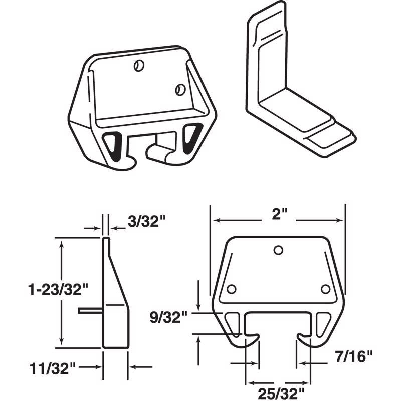 Prime-Line Plastic Drawer Track Guide 2 pk