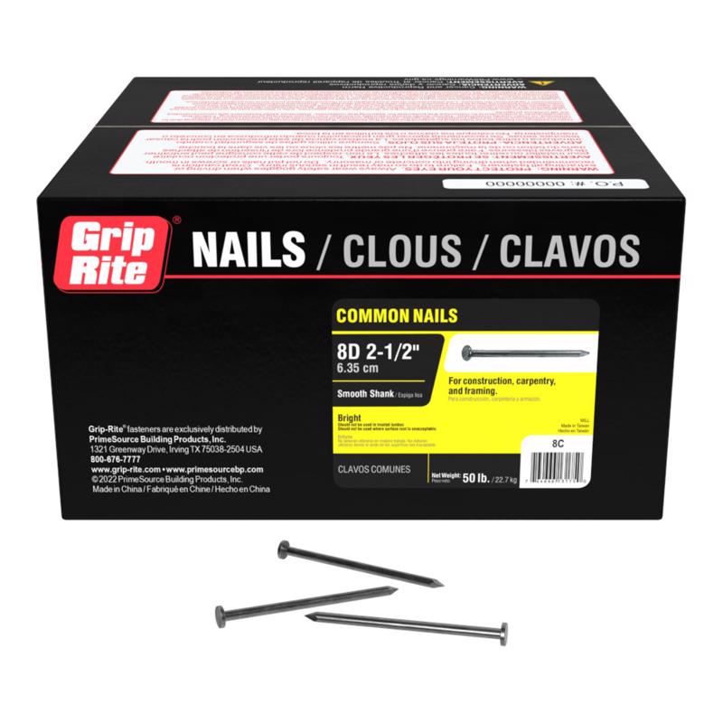 NAIL CMN BRT 8DX2.5" 50#
