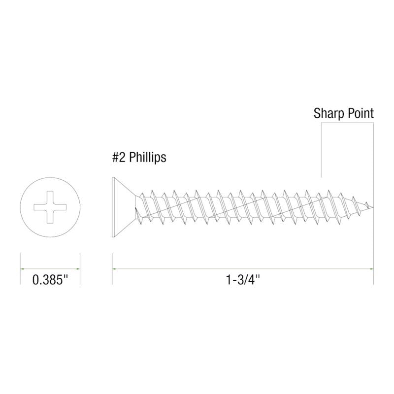 Grip-Rite 3/16 in. wire X 1-3/4 in. L Phillips Flat Head Concrete Screws 100 pk