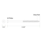 Grip-Rite 3/16 in. wire X 3-3/4 in. L Phillips Flat Head Concrete Screws 100 pk