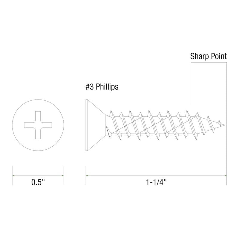 Grip-Rite 1/4 in. wire X 1-1/4 in. L Phillips Flat Head Concrete Screws 100 pk