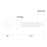 Grip-Rite 1/4 in. wire X 1-1/4 in. L Phillips Flat Head Concrete Screws 100 pk