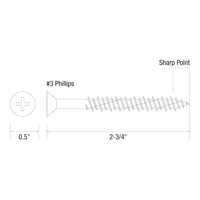 Grip-Rite 1/4 in. wire X 2-3/4 in. L Phillips Flat Head Concrete Screws 100 pk