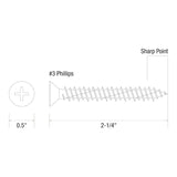 Grip-Rite 1/4 in. wire X 2-1/4 in. L Phillips Flat Head Concrete Screws 100 pk