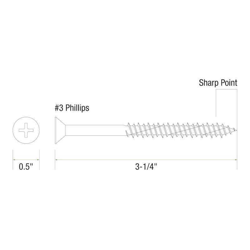 Grip-Rite 1/4 in. wire X 3-1/4 in. L Phillips Flat Head Concrete Screws 100 pk