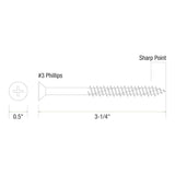 Grip-Rite 1/4 in. wire X 3-1/4 in. L Phillips Flat Head Concrete Screws 100 pk