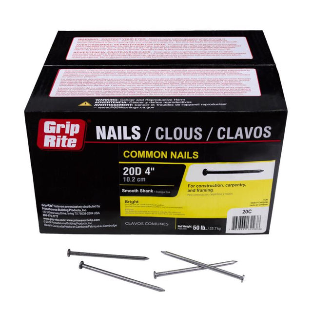 NAIL CMN BRT 20DX4" 50#