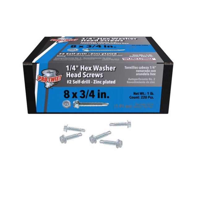 SCREW HEX WSHR 8X3/4" 1#