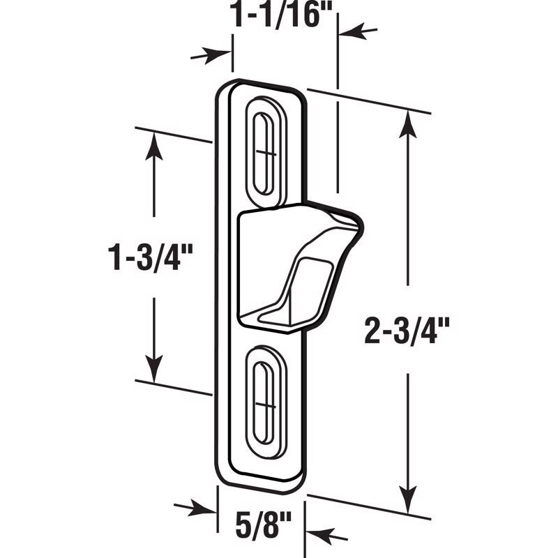 Prime-Line Chrome Steel Latch Strike 1 pk