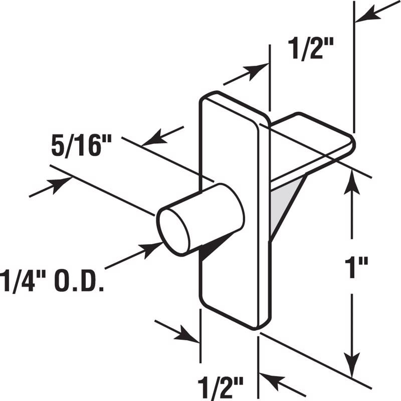 Prime-Line Beige Plastic Shelf Support Peg 1/4 inch Ga. 1 in. L 5 lb