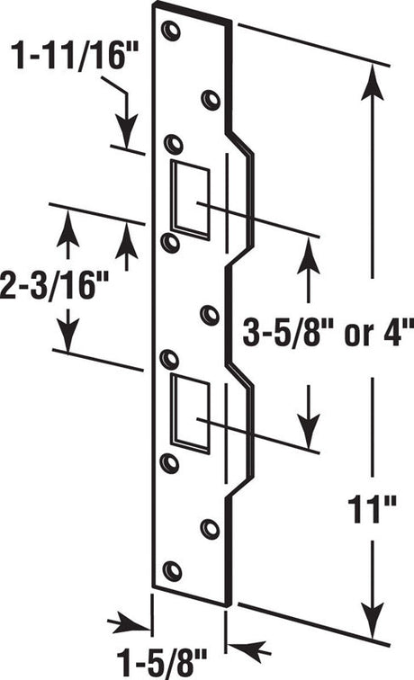 Prime-Line 11 in. H X 1.625 in. L Brass-Plated Steel Maximum Security Combination Strike
