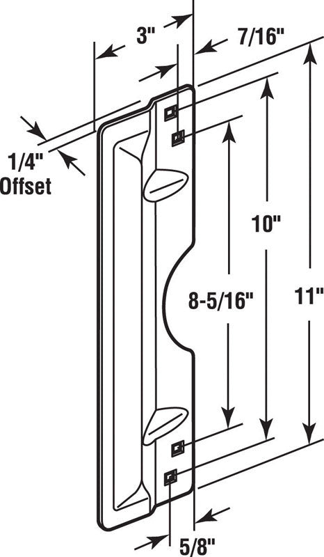 Prime-Line 3 in. H X 11 in. L Painted Gray Steel Latch Guard