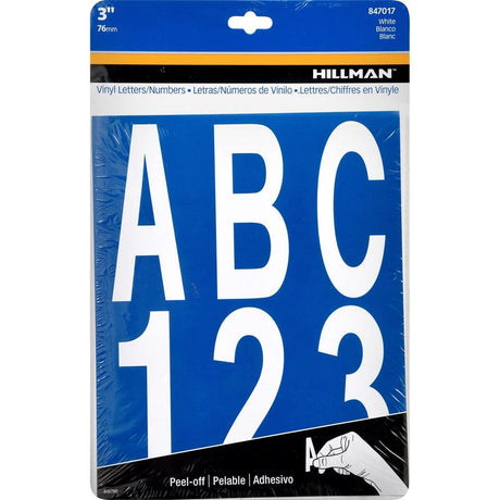 LETTER&NUMBER SET WHT 3"