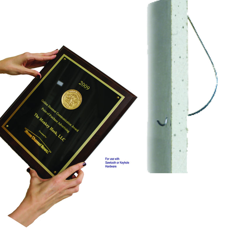 Monkey Hook Flush-Mount Galvanized Silver Picture Hanger 10 lb 4 pk