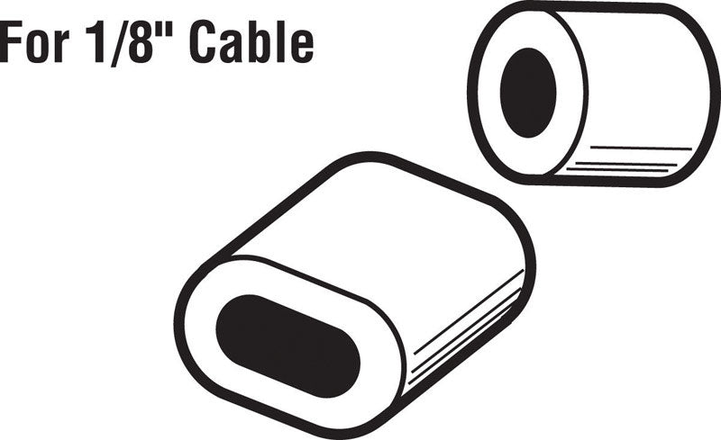 Prime-Line 1/8 in. D Aluminum Cable Ferrules and Stops