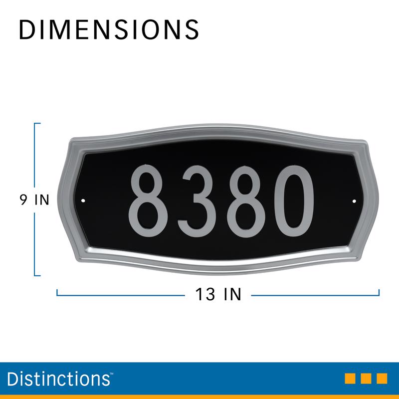 HILLMAN Distinctions Black Die-Cast Zinc Heritage Address Plate