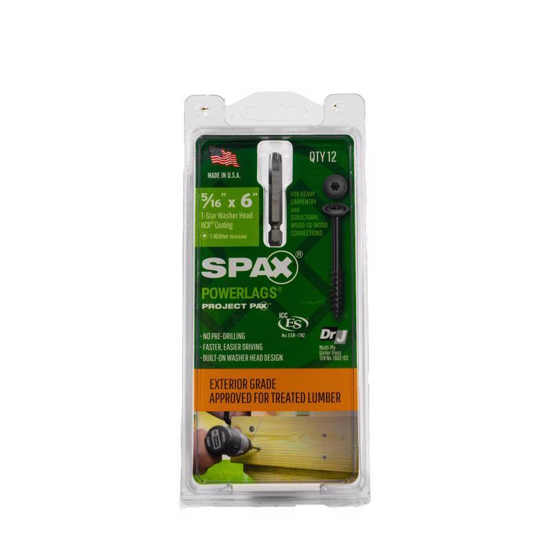 SPAX PowerLag 5/16 in. in. X 6 in. L T-40 Washer Head Structural Screws 12 pk
