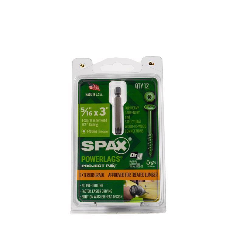SPAX PowerLag 5/16 in. in. X 3 in. L T-40 Washer Head Structural Screws 12 pk