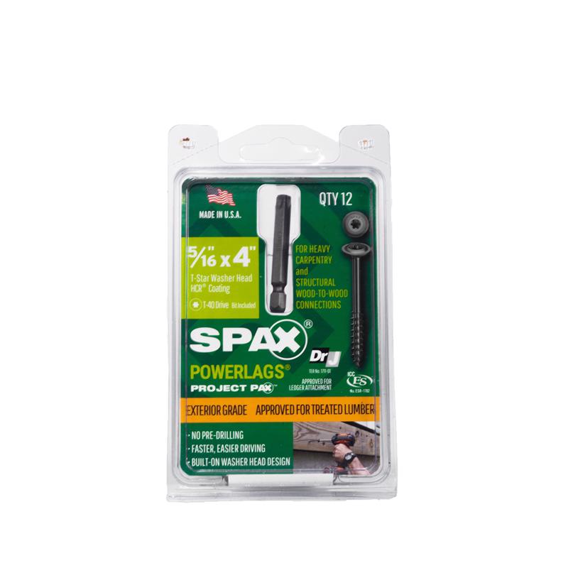 SPAX PowerLag 5/16 in. in. X 4 in. L T-40 Washer Head Structural Screws 12 pk