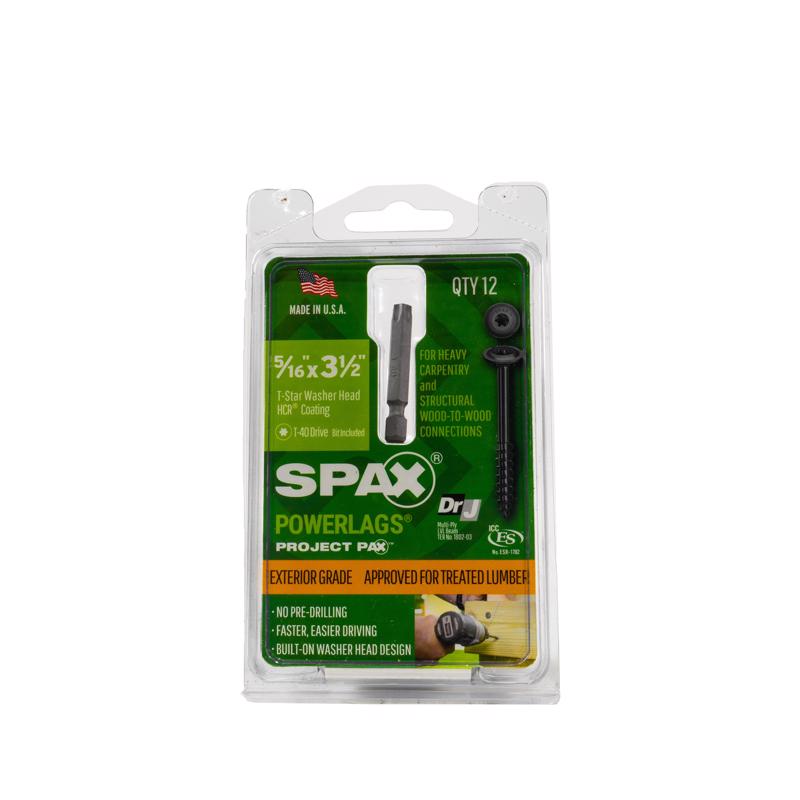 SPAX PowerLag 5/16 in. in. X 3.5 in. L T-40 Washer Head Structural Screws 12 pk