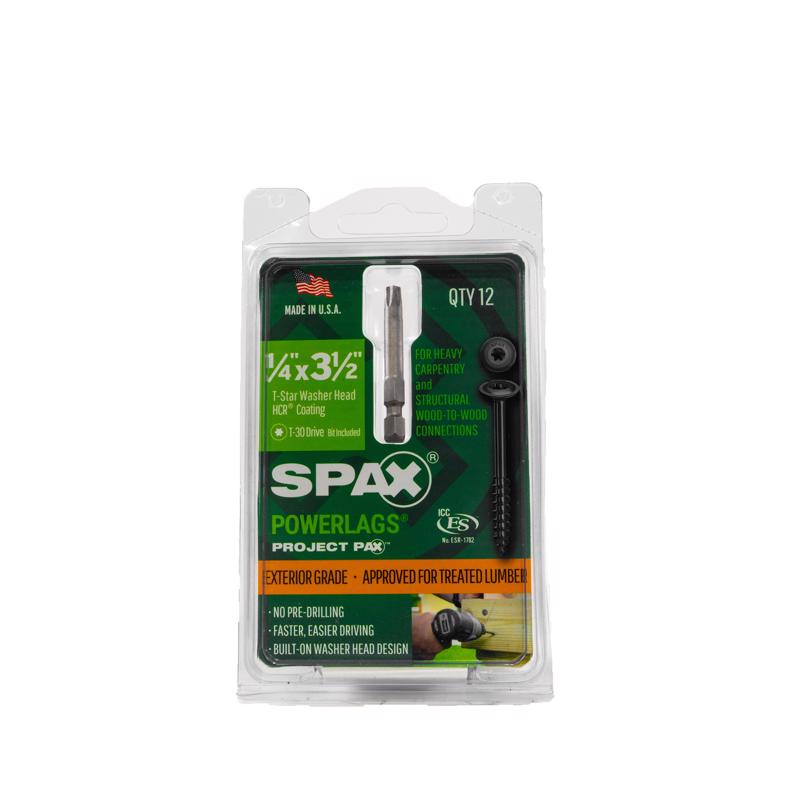 SPAX PowerLag 1/4 in. in. X 3-1/2 in. L T-30 Washer Head Structural Screws 12 pk