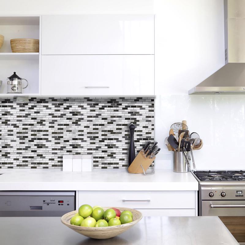 Smart Tiles 9.1 in. W X 10.2 in. L Mosaic Vinyl Adhesive Wall Tile 4 pc