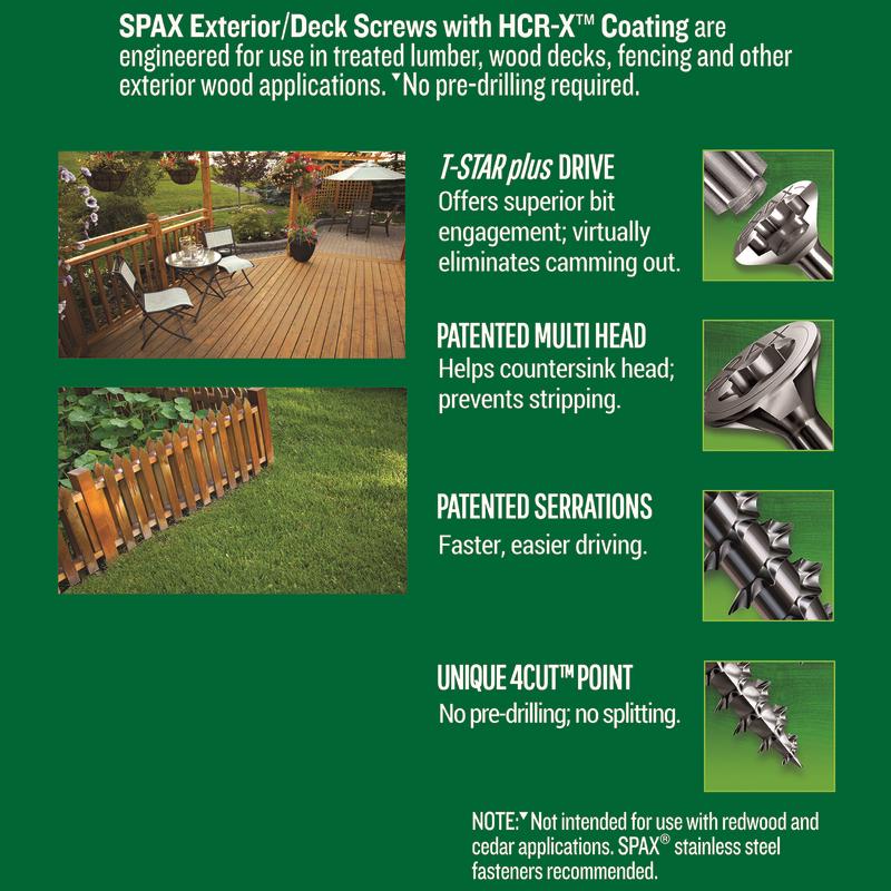 SPAX No. 14 in. X 4-3/4 in. L Gray Star Flat Head Deck Screws 8 pk