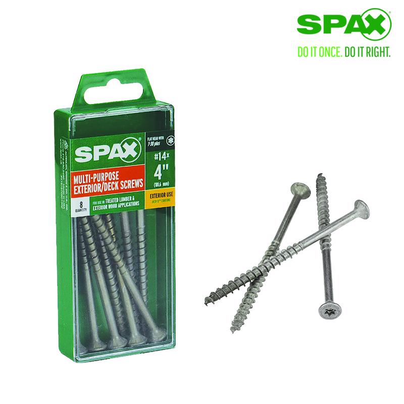 SPAX No. 14 in. X 4 in. L Gray Star Flat Head Deck Screws 8 pk