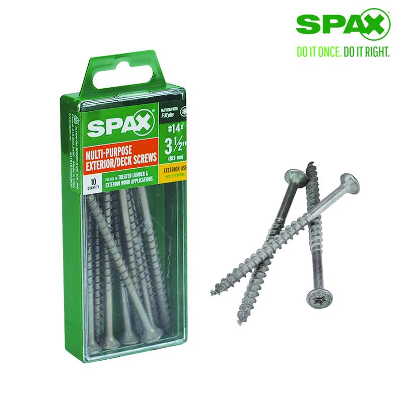 SPAX No. 14 in. X 3-1/2 in. L Gray Star Flat Head Deck Screws 10 pk