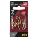 Ace 3/32 in. D X 13/16 in. L Polished Brass Screw Eye 7 lb. cap. 7 pk