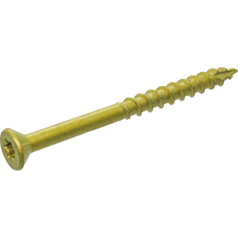 Grip-Rite PrimeGuard Plus No. 9 wire X 2-1/2 in. L Gold Star Flat Head Deck Screws 5 lb